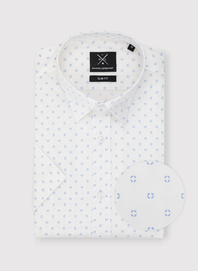 Koszula męska w błękitny mikrowzór