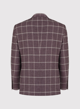 Bordowa marynarka męska w kratę