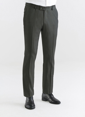 Ciemnozielone spodnie garniturowe z wełną