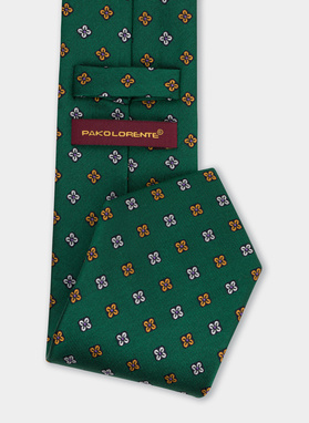 Krawat męski jedwabny zielony P21WP-KX-251-Z