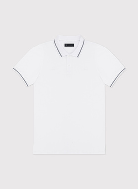 Gładki t-shirt polo w kolorze białym