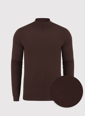 Brązowy gładki półgolf męski