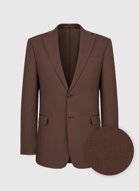 Gładki brązowy garnitur męski
