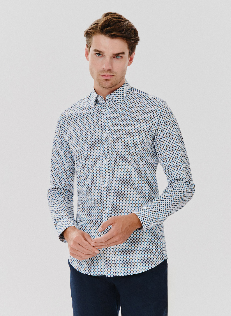 Koszula męska w geometryczny wzór