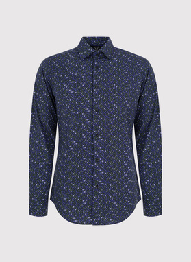 Męska koszula w kwiatowy mikrowzór