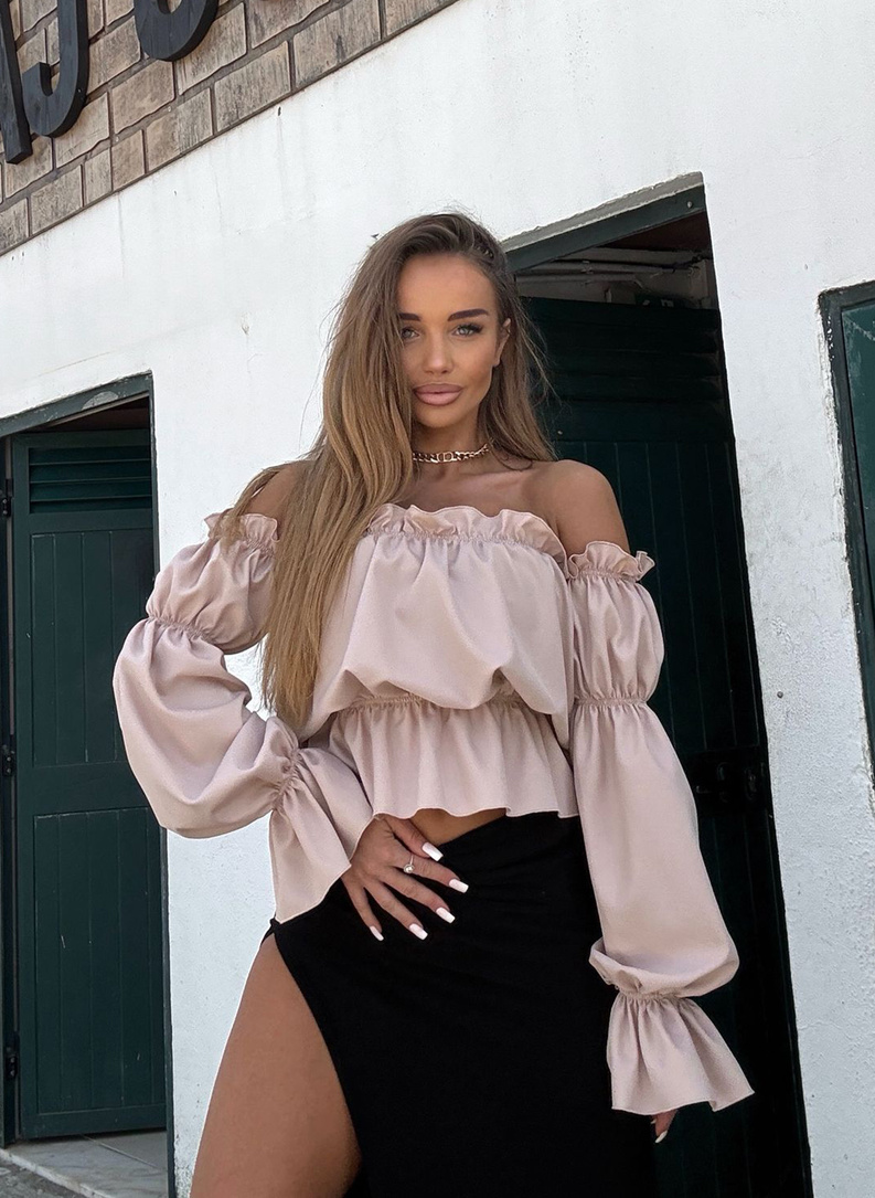 Bluzka hiszpanka MARBELA w kolorze beżowym