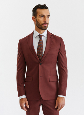 Gładki brązowy garnitur męski