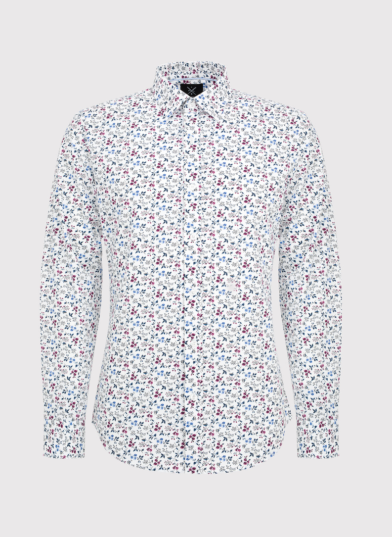 Koszula męska w kwiatowy wzór długi rękaw