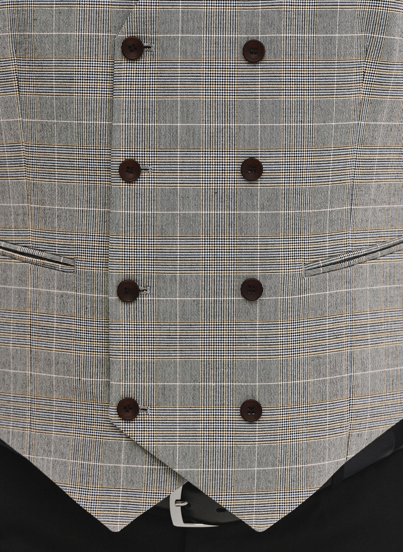 Dwurzędowa kamizelka w kratę