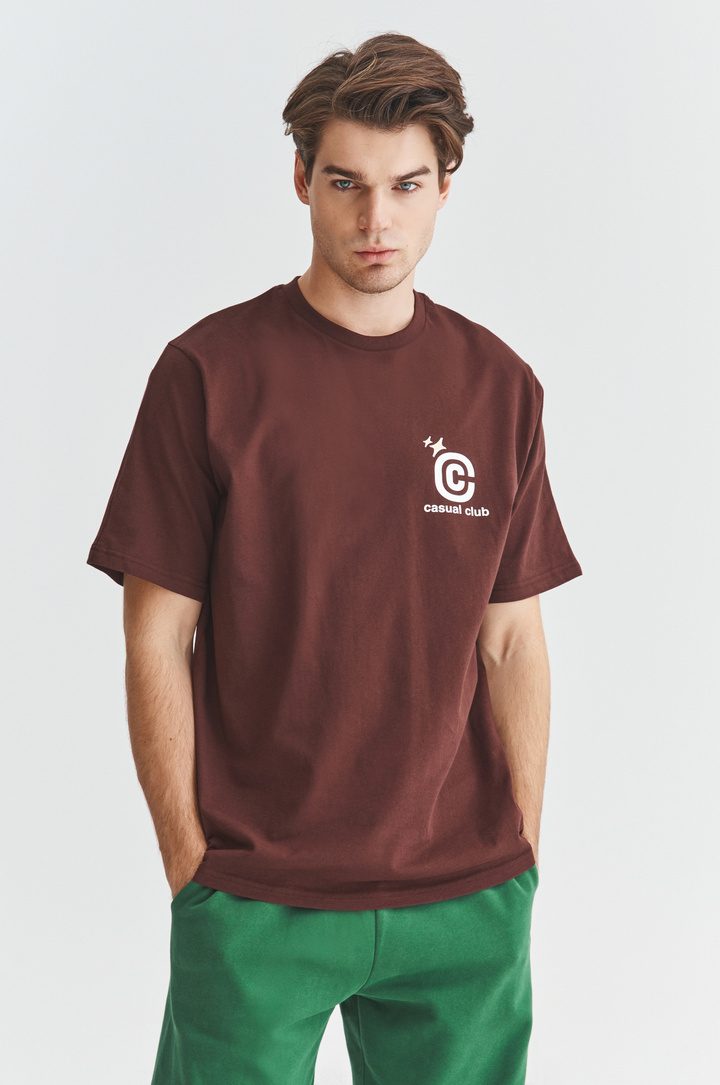 T-shirt brązowy C21WF-TX-054-A