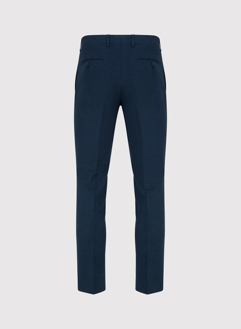 Granatowe spodnie ganiturowe z lnem