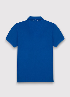 Gładki T-shirt polo w kolorze indygo