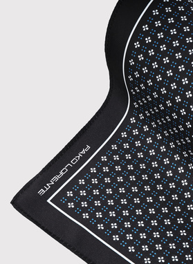 Poszetka męska czarna w kwiatki