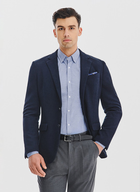 Granatowa dzianinowa marynarka męska