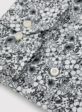 Biała koszula męska w kwiatowy deseń