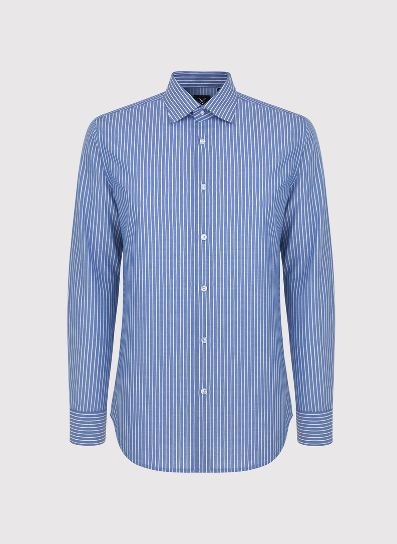 Niebieska koszula męska w paski
