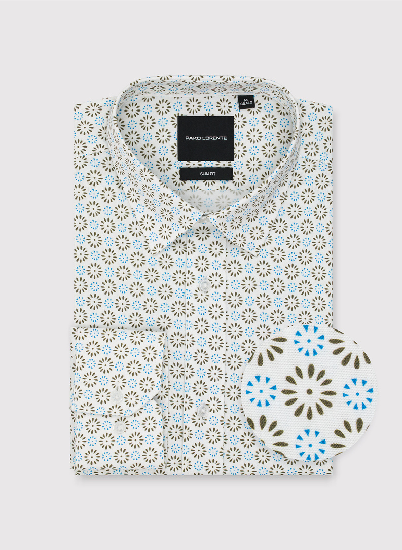 Biała koszula mikrowzór