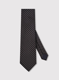 Czarny krawat męski w kropki