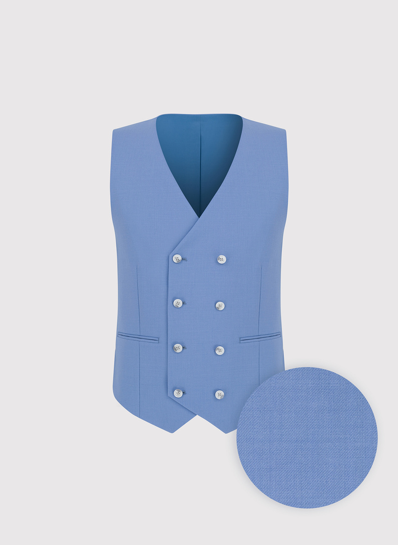 Niebieska wełniana kamizelka garniturowa