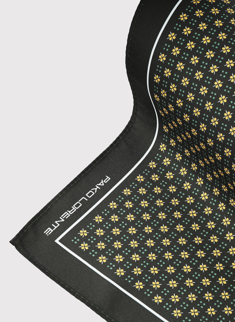 Poszetka męska ciemnobrązowa w kwiatki