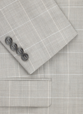 Wełniany garnitur męski w kratkę