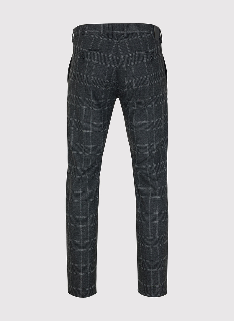 Antracytowe spodnie męskie w kratę