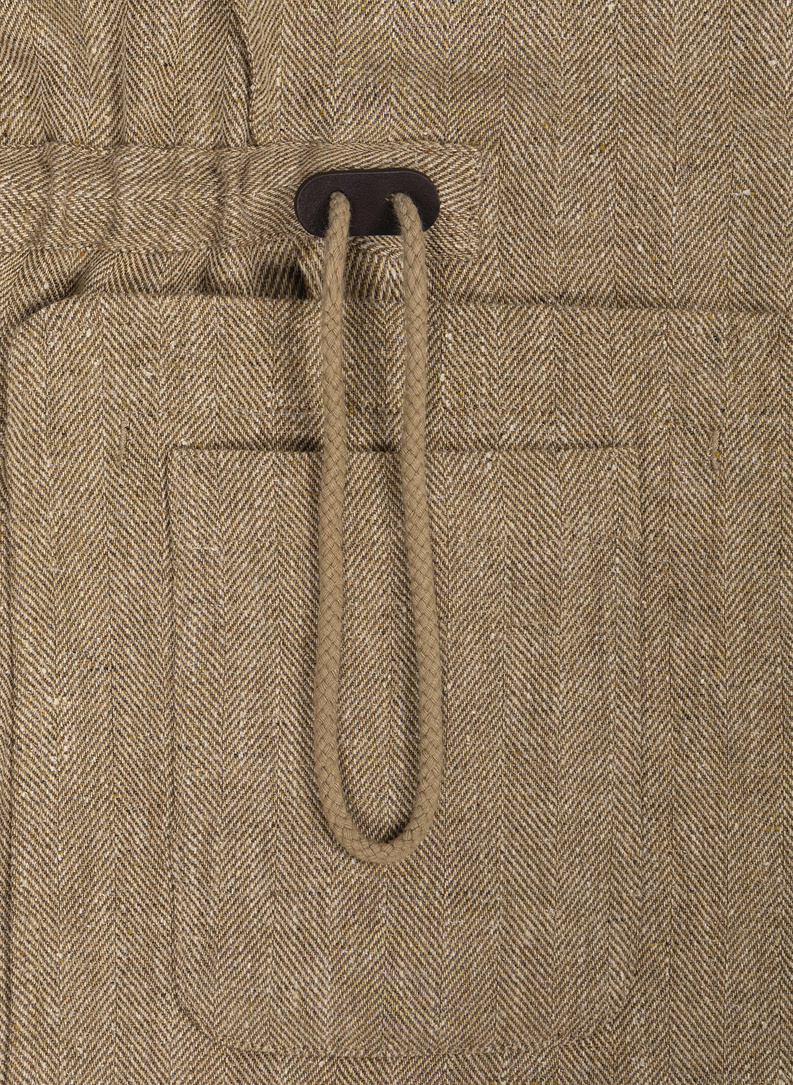 Lniana marynarka safari w kolorze beżowym