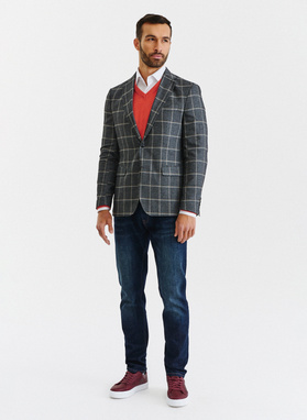 Szara marynarka męska w kratę