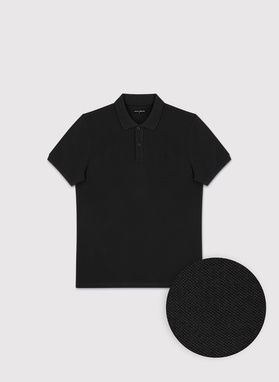 Czarne męskie polo z bawełny