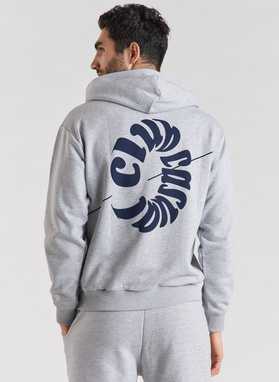 Szara bluza z kapturem oversize C21SF-2R-001-S