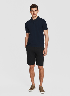 Granatowe polo męskie z bawełny