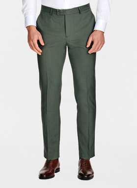 Zielone wełniane spodnie garniturowe