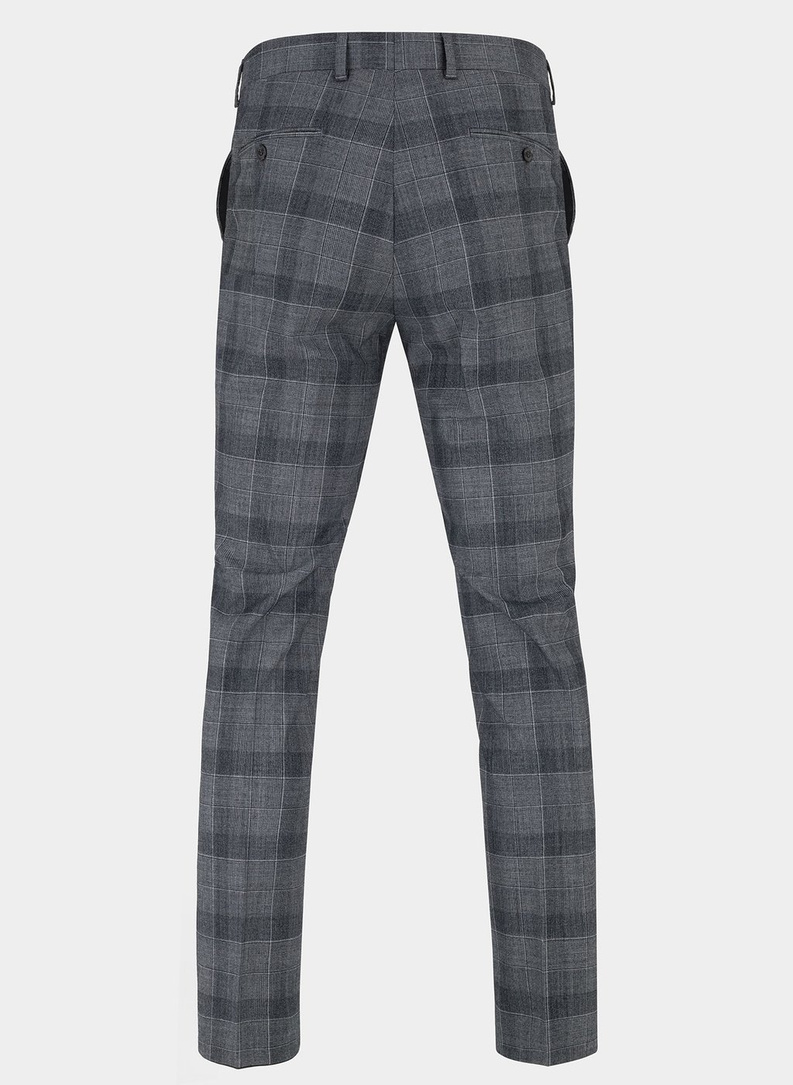 Szary garnitur MALAGA w kratę