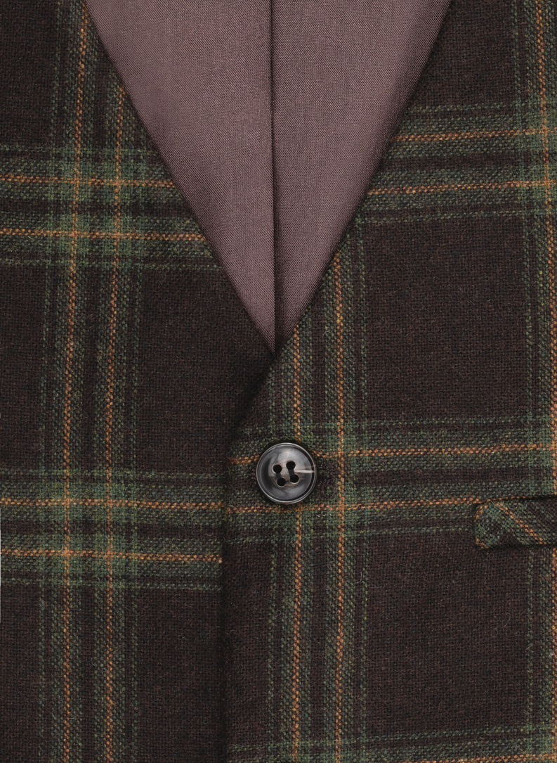 Brązowa kamizelka męska w kratę