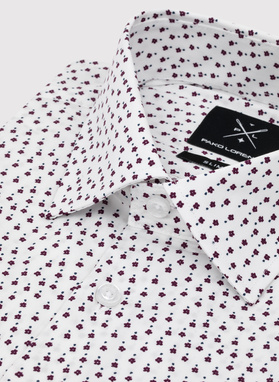 Biała koszula męska w mikrowzór