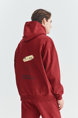 Bluza z kapturem czerwona C21WF-2K-007-W