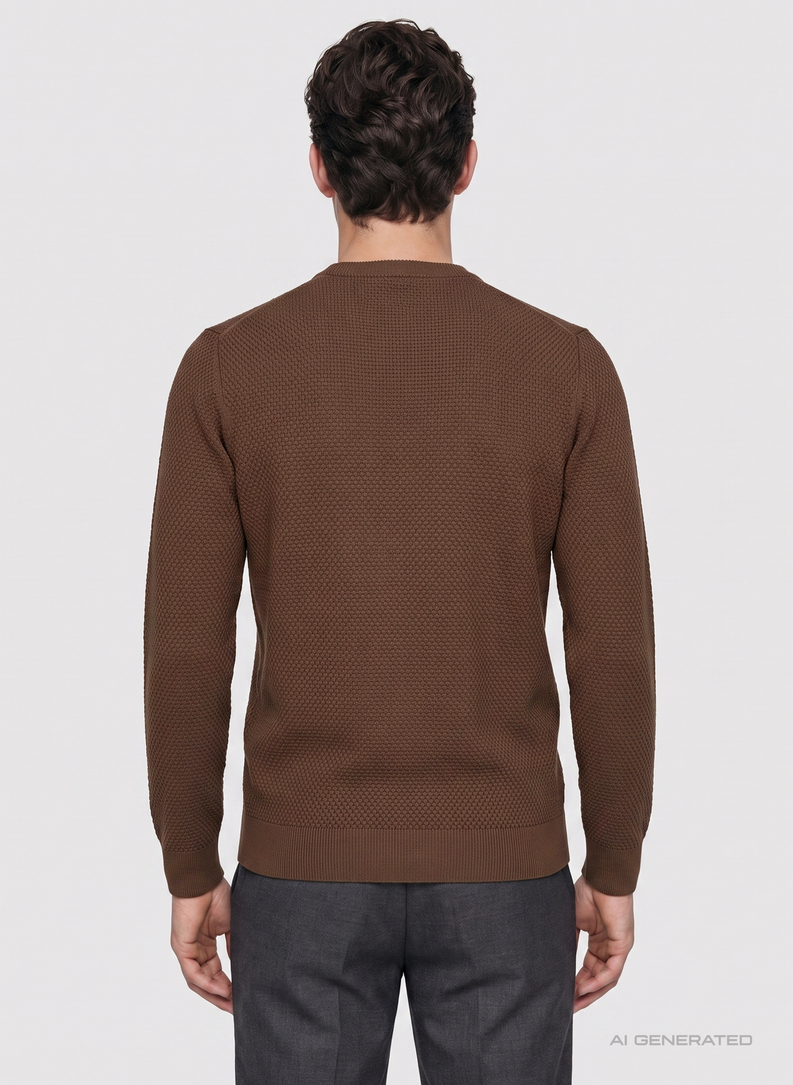 Brązowy sweter męski