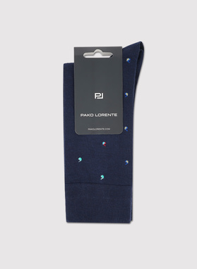 Granatowe skarpety we wzorki