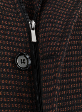 Płaszcz męski w mikrowzór z odpinanym kapturem 