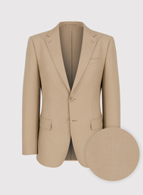 Beżowa garniturowa marynarka męska z wełną