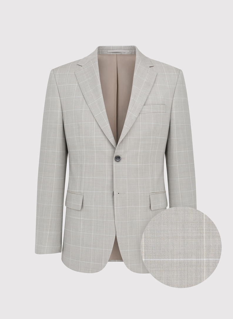 Wełniany garnitur męski w kratkę