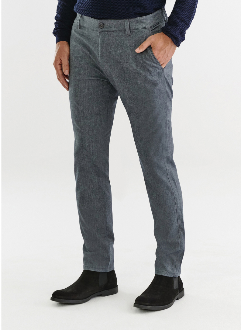 Granatowe casualowe spodnie męskie