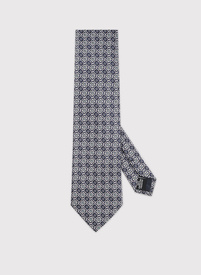 Granatowy krawat w kwiatowy wzór