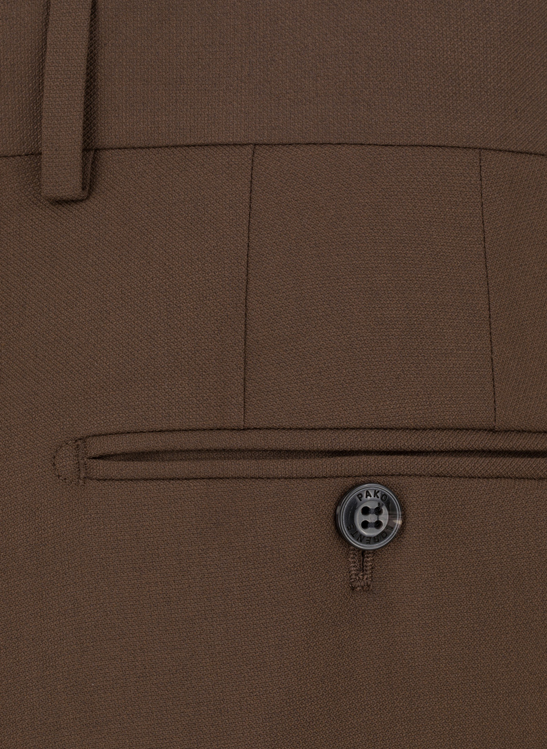 Brązowe spodnie garniturowe