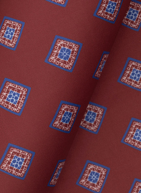 Bordowa poszetka męska w romby