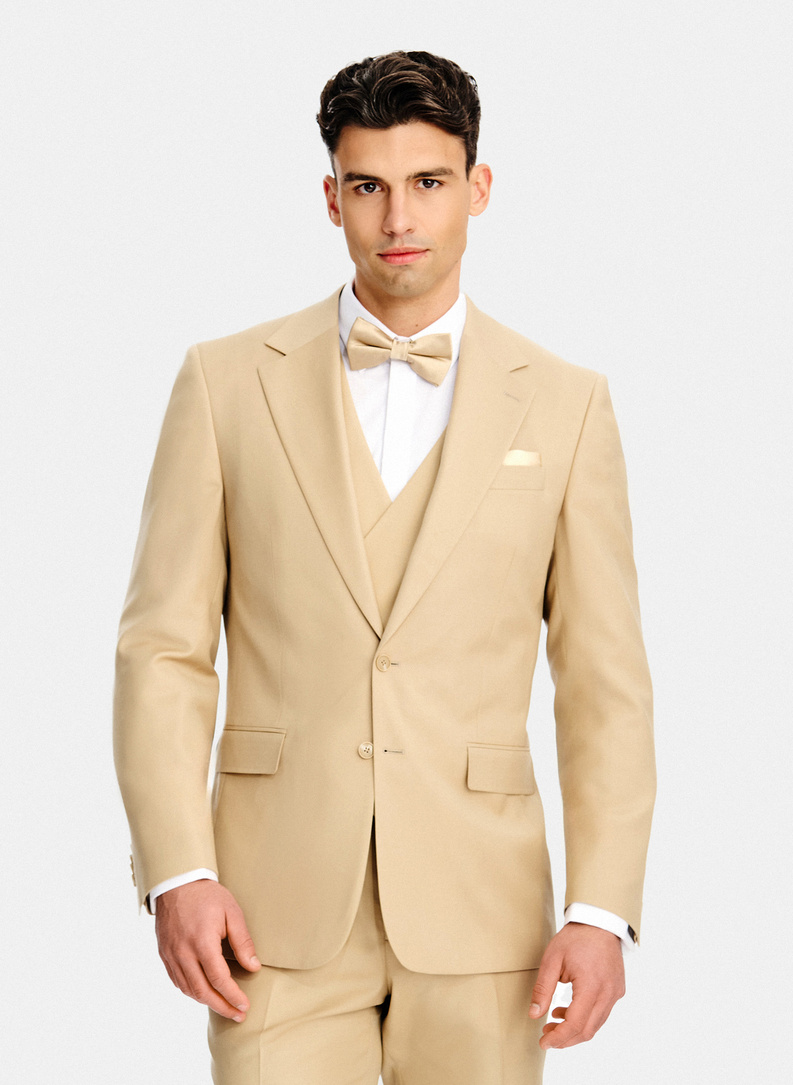 Ślubny wełniany garnitur męski