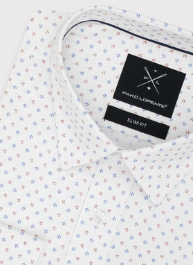 Biała koszula męska mikrowzór