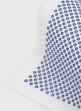 Biała poszetka męska w kwiatki