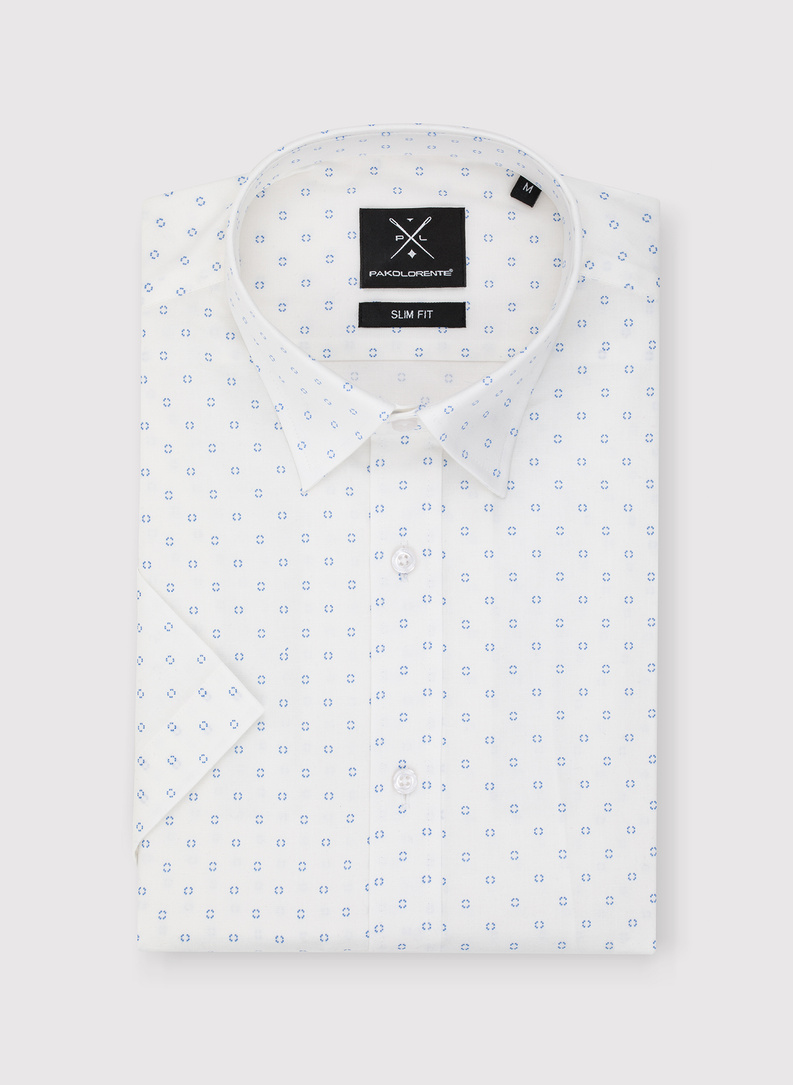 Koszula męska w błękitny mikrowzór