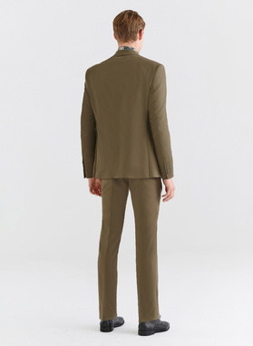 Zielona marynarka garniturowa z wełną